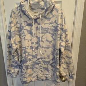 Opalhouse Blue and White Women's Hoodie